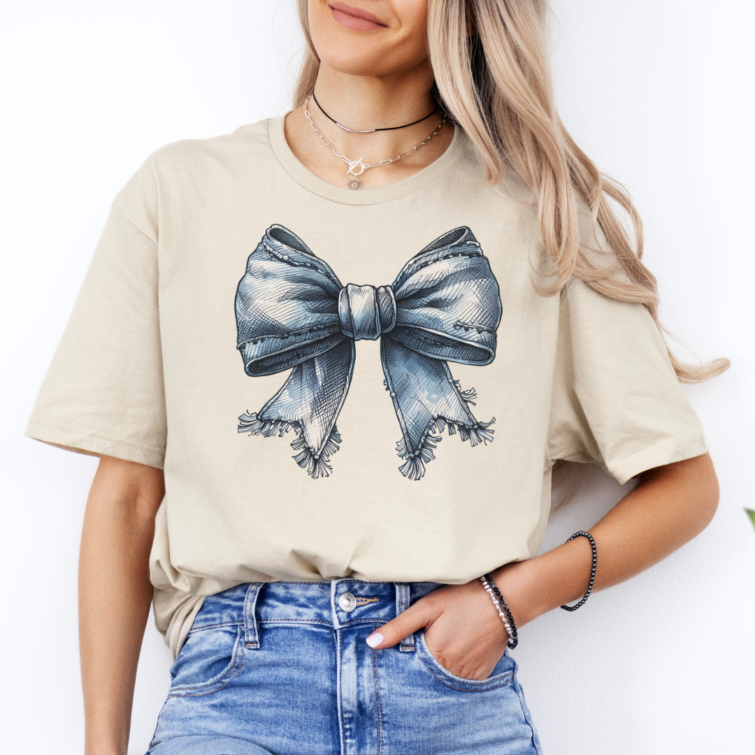 Denim Coquette Bow T-shirt