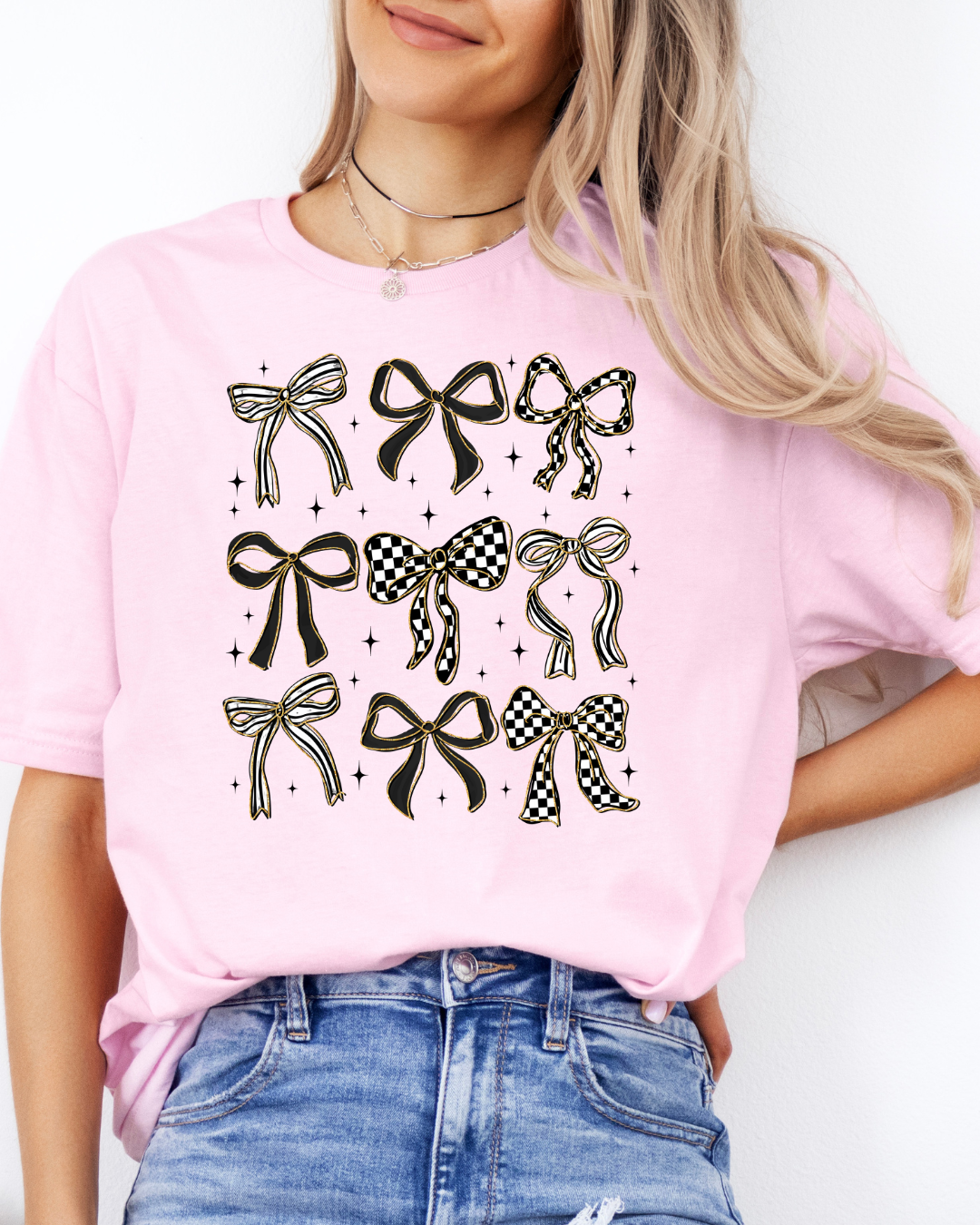 Black and White Bow Coquette T-shirt