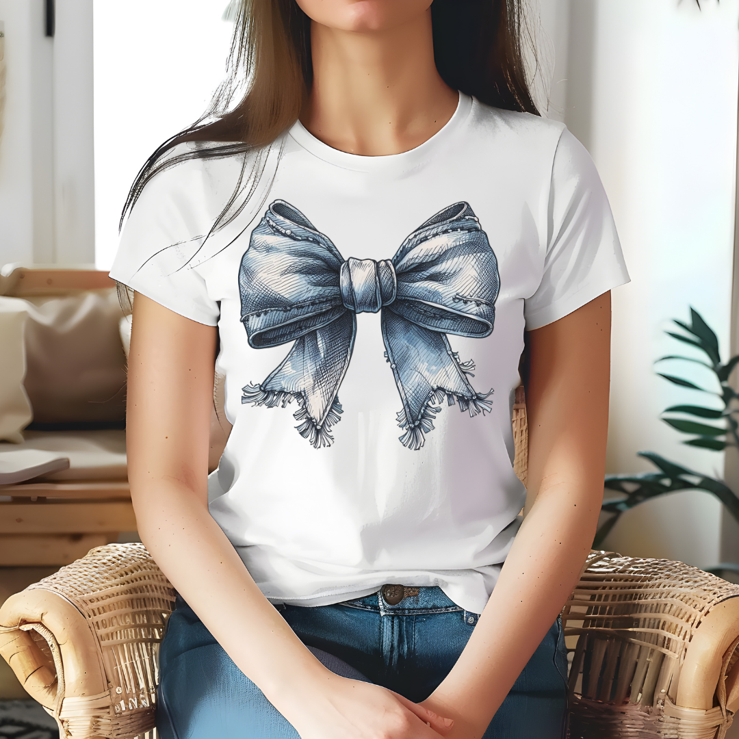 Denim Coquette Bow T-shirt
