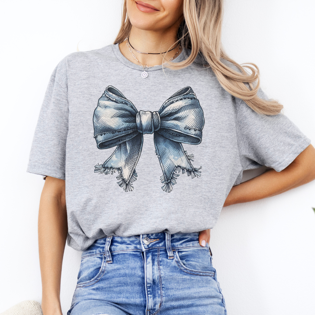 Denim Coquette Bow T-shirt