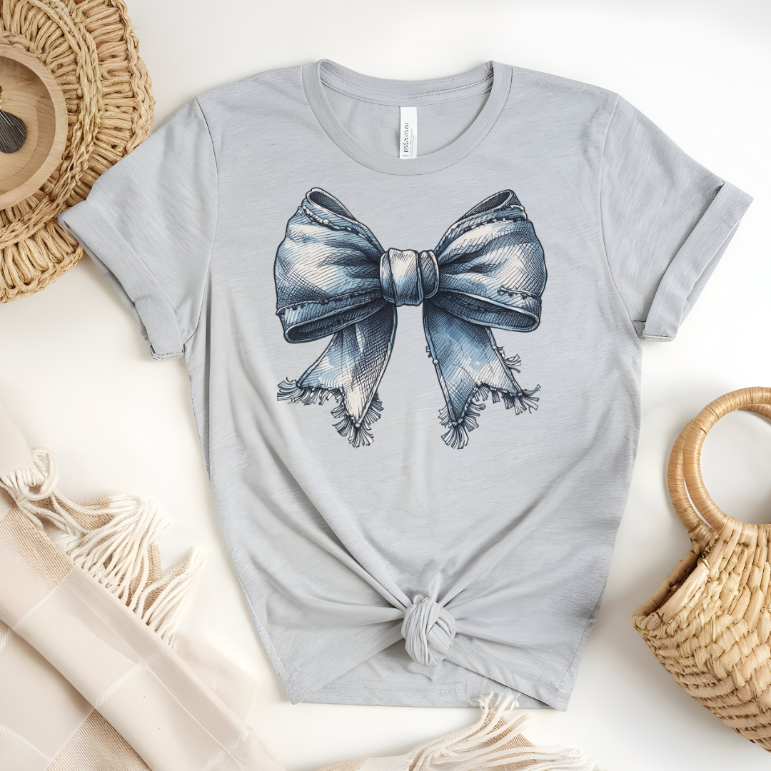 Denim Coquette Bow T-shirt