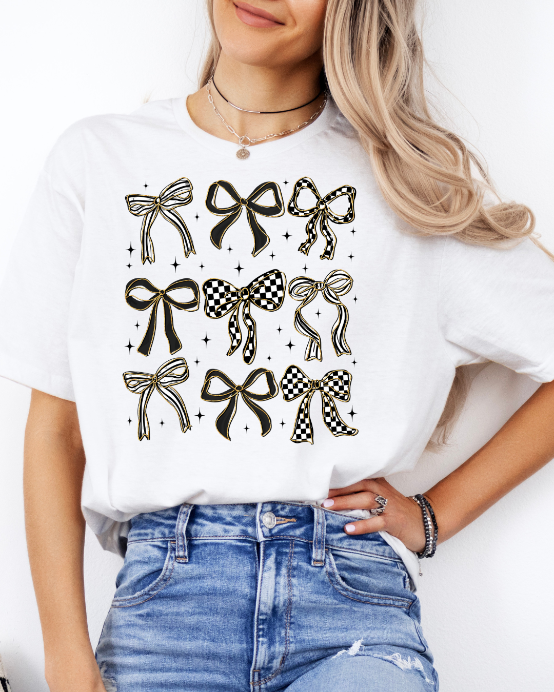 Black and White Bow Coquette T-shirt