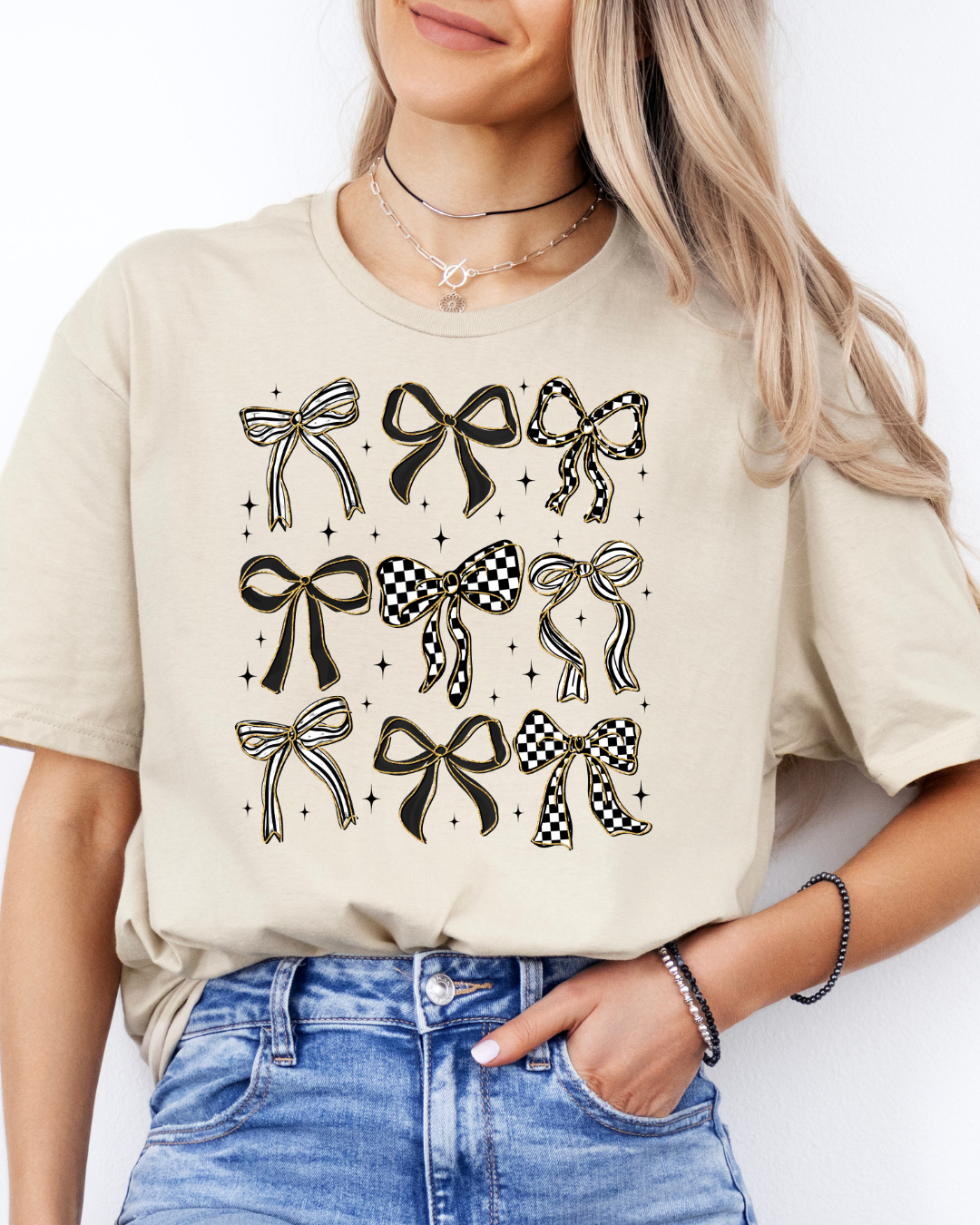 Black and White Bow Coquette T-shirt