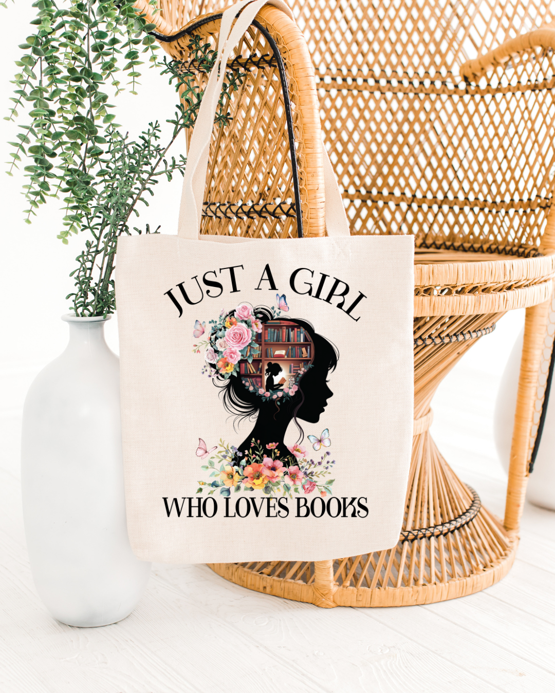 Just a Girl Who Loves Books Tote Bag