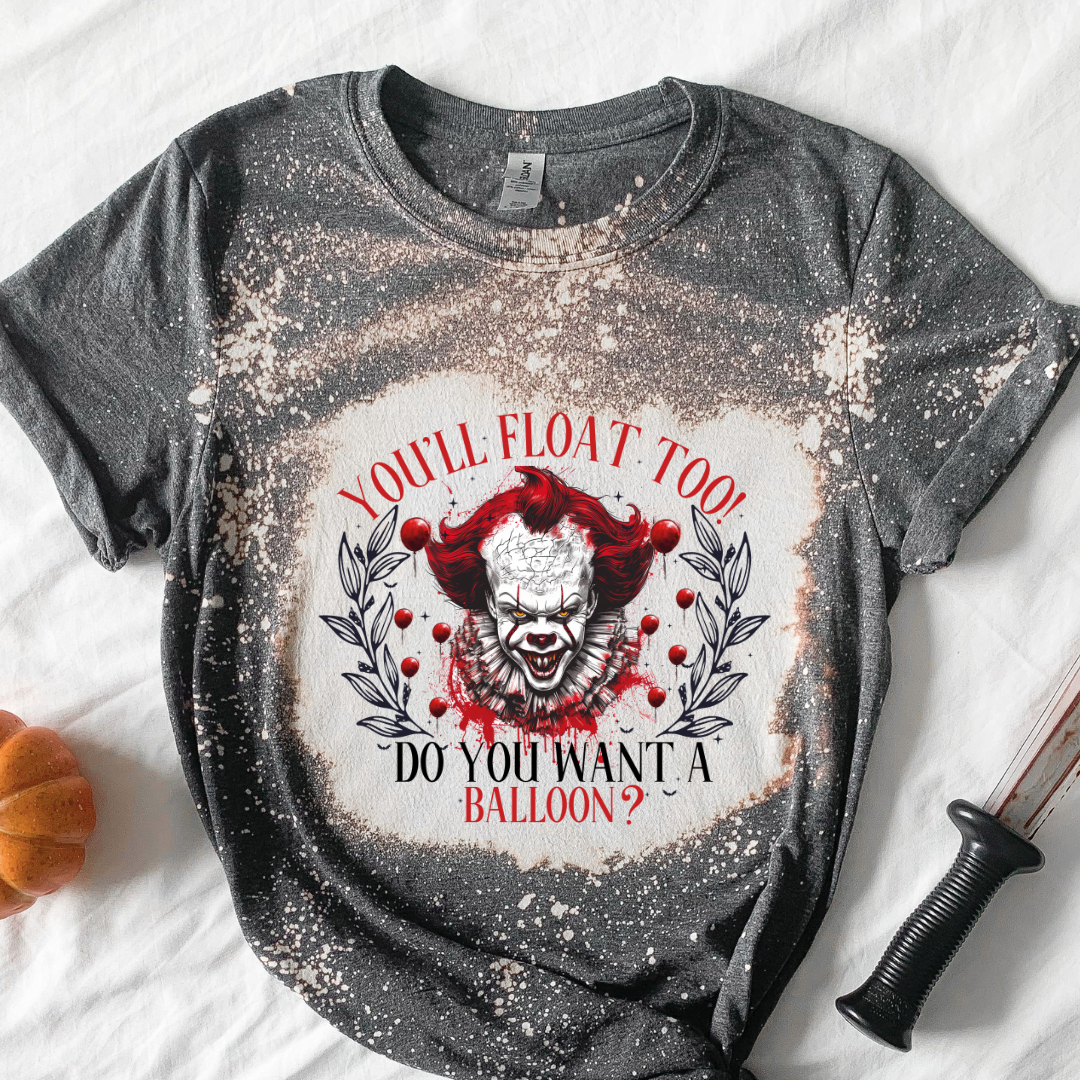 Bleached Pennywise T-Shirt – Horror Movie Clown Graphic Tee