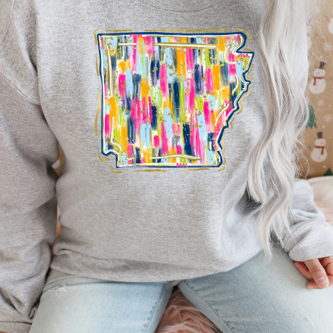 Colorful Brushed Arkansas Sweatshirt