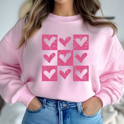 Checkered Heart Sweatshirt