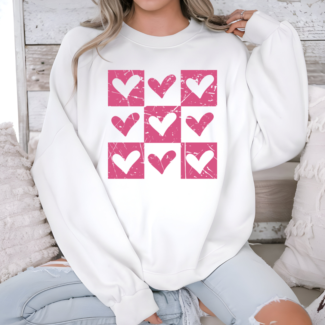 Checkered Heart Sweatshirt