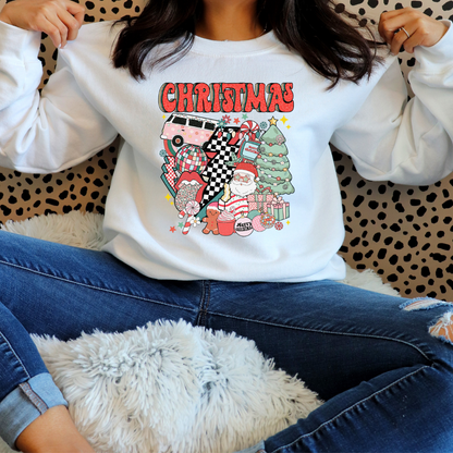 Retro Christmas Sweatshirt – Vintage Holiday Graphic Crewneck