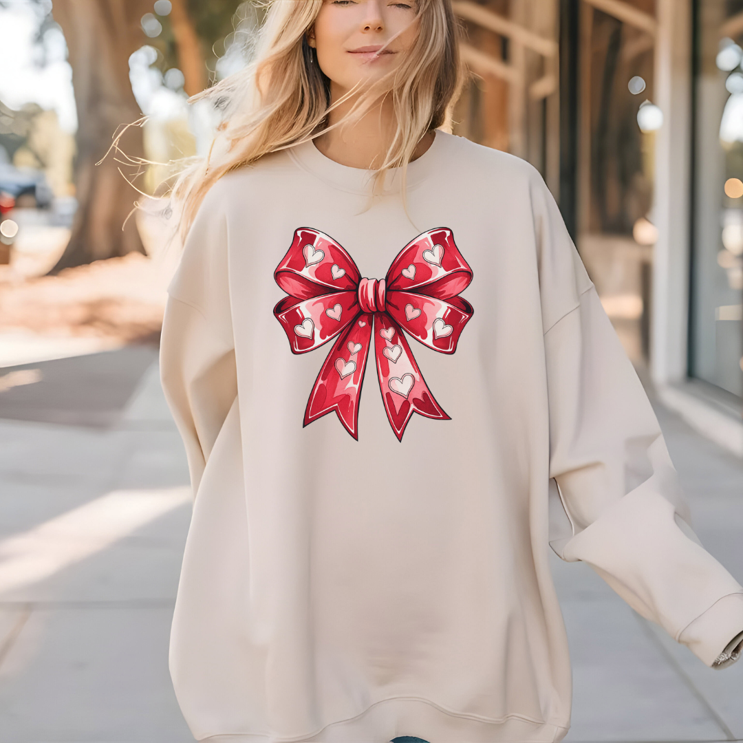 Pink Valentine’s Day Bow Sweatshirt