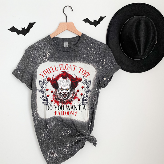Bleached Pennywise T-Shirt – Horror Movie Clown Graphic Tee